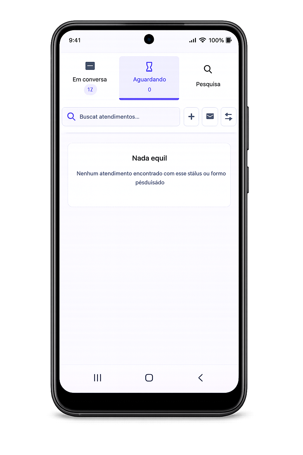 Aplicativo Android do WASUITE com conversas, leads, notificações e CRM